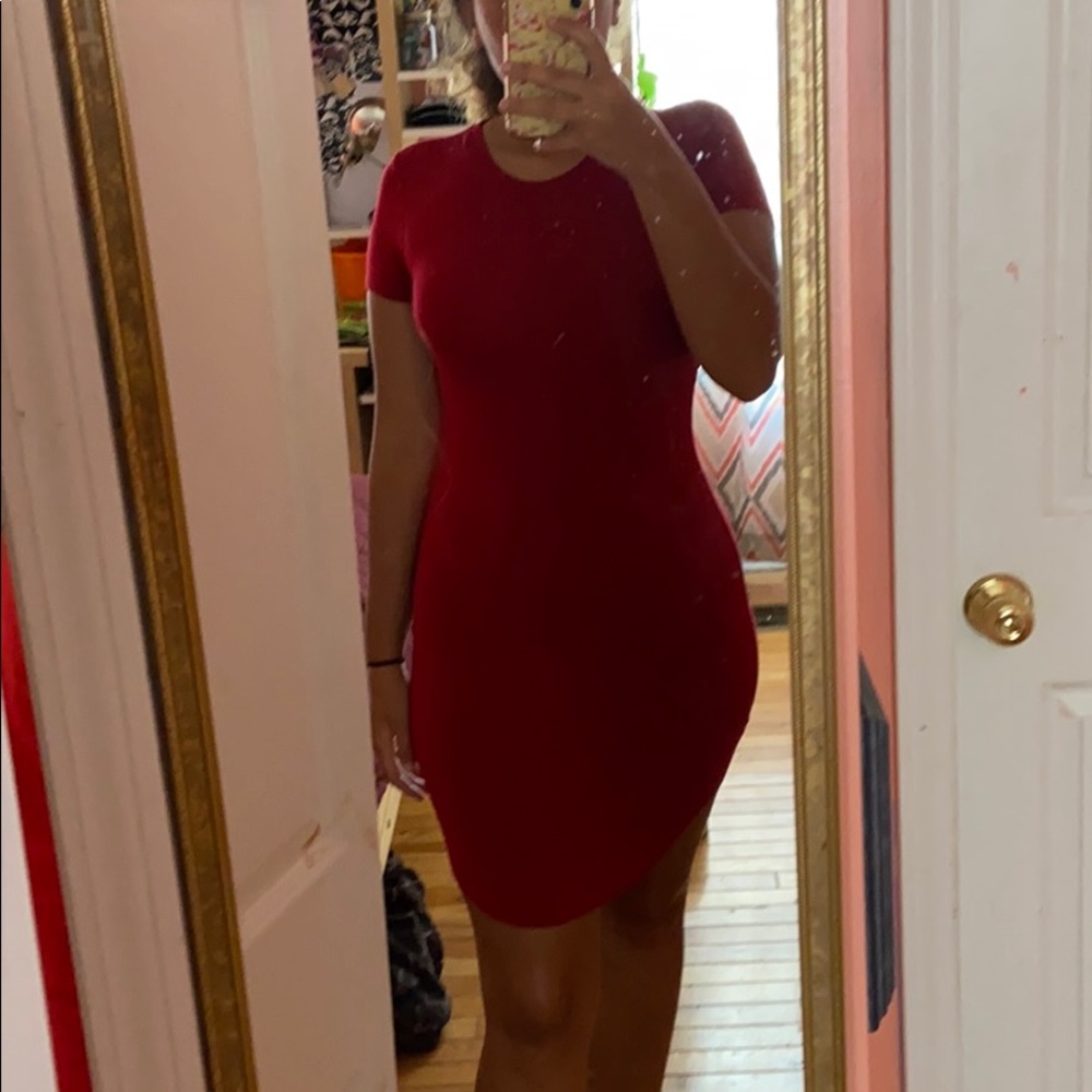 Red Form Fitting Dress